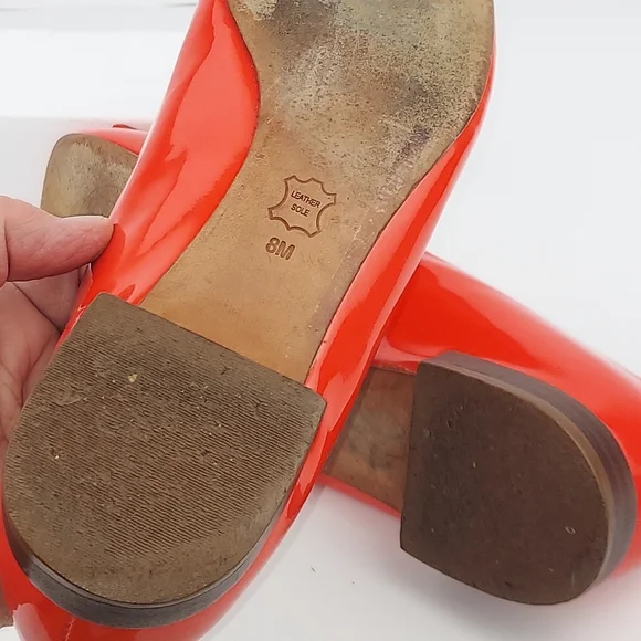 Tory Burch Yardley Poppy Red Orange Flats 8 - Picture 8 of 12